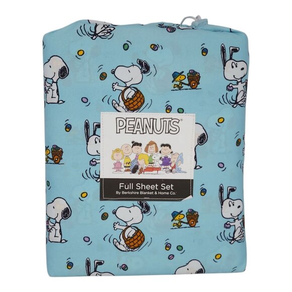 Peanuts Snoopy Full Sheet Set by Berkshire Blue Easter Basket Eggs - Picture 1 of 8